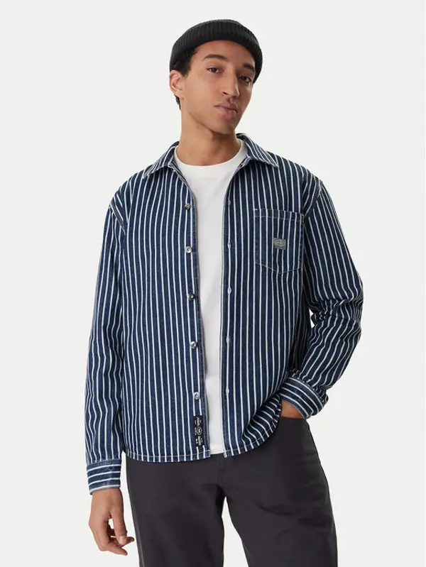 RVCA RVCA traper košulja Dayshift Hickory 23A053511 Plava Regular Fit