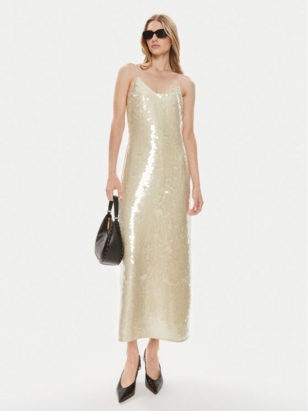 Samsøe Samsøe Samsøe Samsøe Koktel haljina Sally F24100193 Zlatna Slim Fit