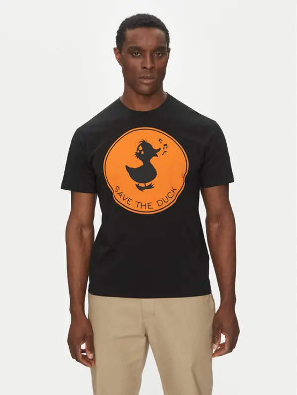Save The Duck Save The Duck T-shirt DT0825M BESY20 Crna Regular Fit