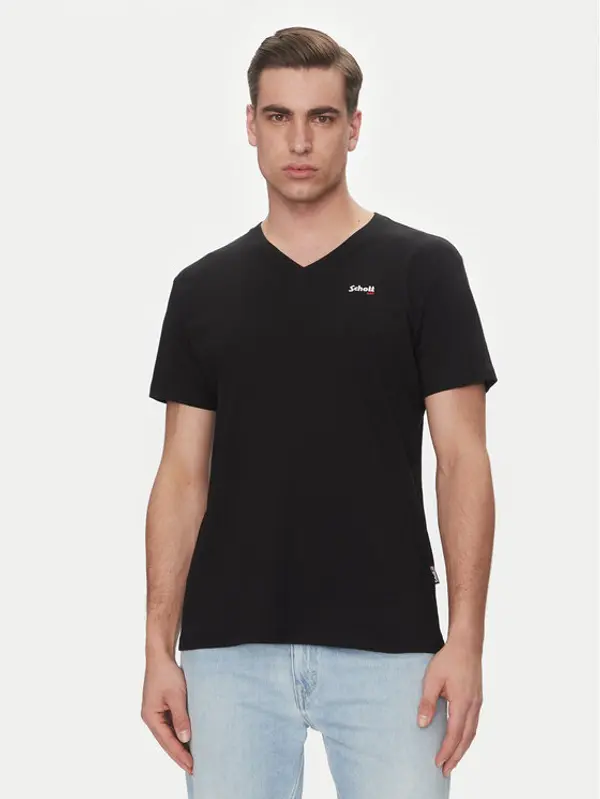 Schott NYC Schott NYC T-shirt TSCASUALV Crna Regular Fit