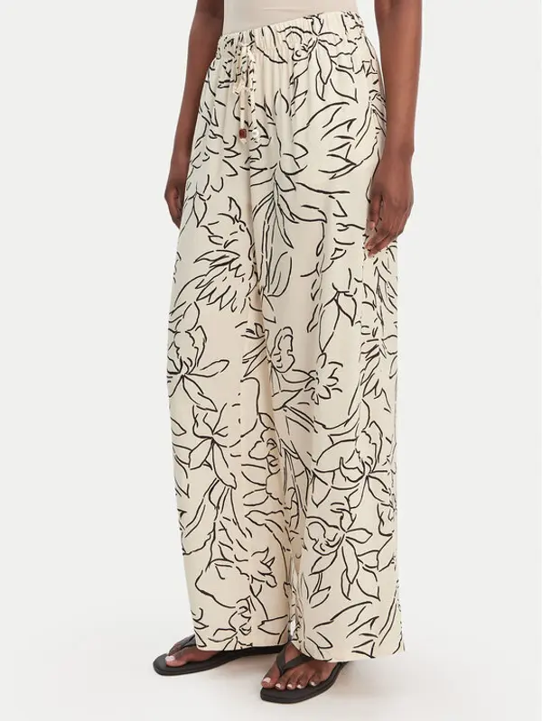 Seafolly Seafolly Hlače Hothouse Flowers 55631-PA Bež Wide Leg