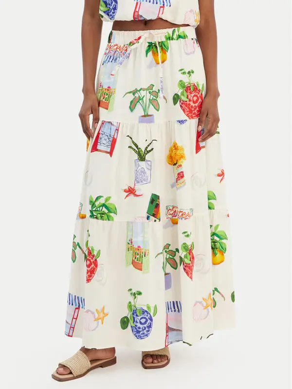 Seafolly Seafolly Maxi suknja La Boca 55650-SK Écru Regular Fit