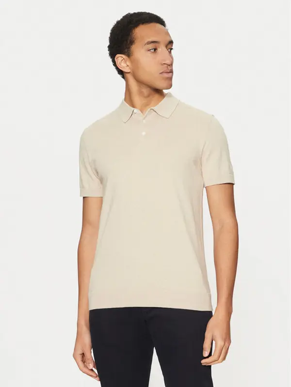 Selected Homme Selected Homme Polo 16092437 Bež Regular Fit