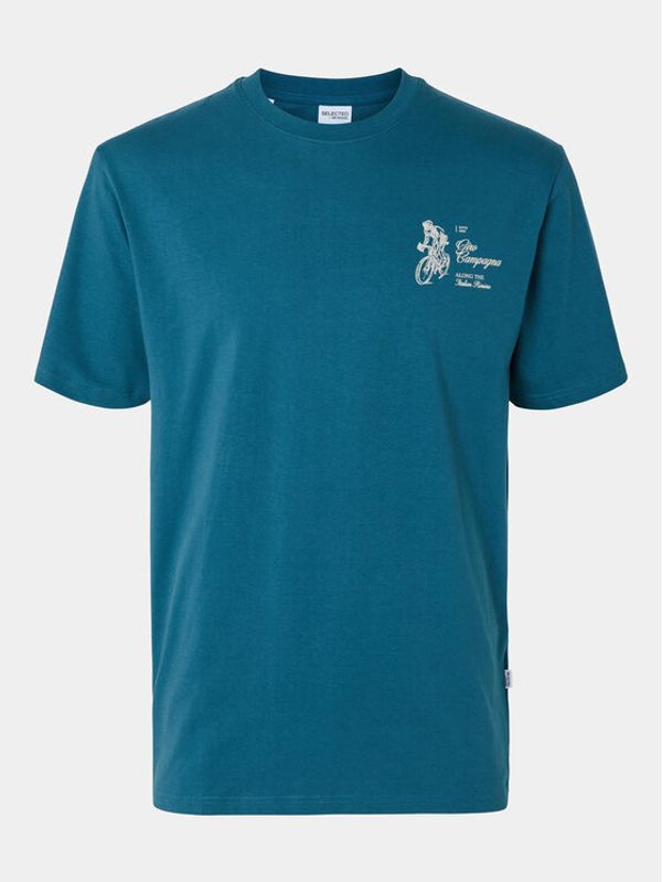 Selected Homme Selected Homme T-shirt Slhrelaxaries 16094014 Tirkizna Relaxed Fit