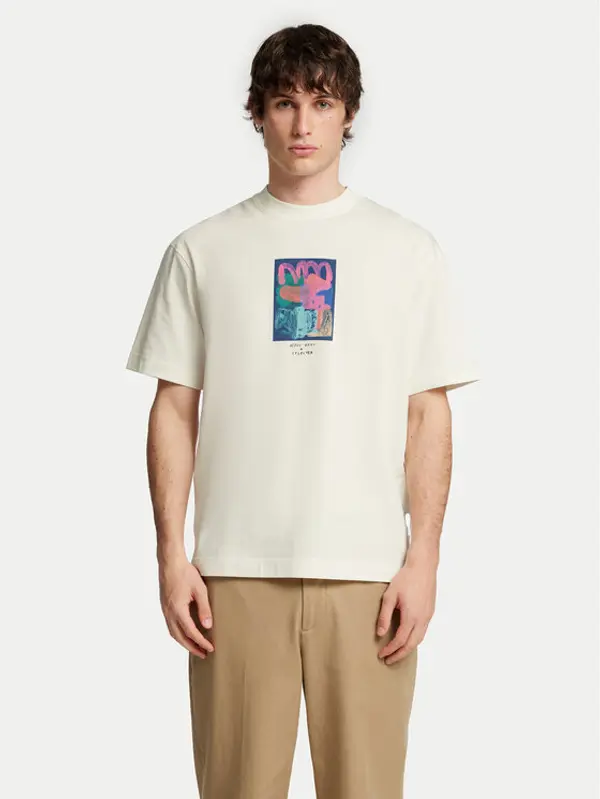 Selected Homme Selected Homme T-shirt Will 16097225 Écru Relaxed Fit