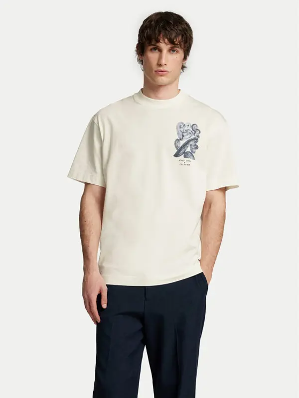Selected Homme Selected Homme T-shirt Will 16097225 Écru Relaxed Fit