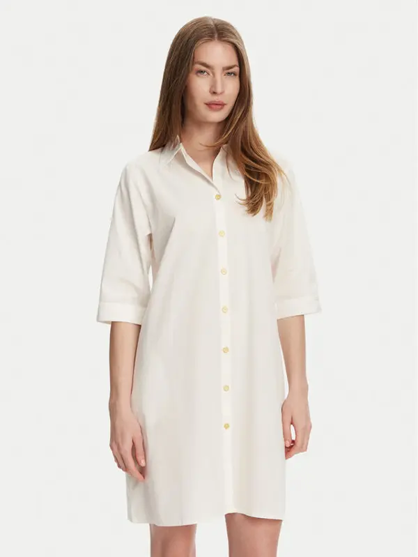 Selmark Selmark Haljina košulja BM033 Écru Relaxed Fit