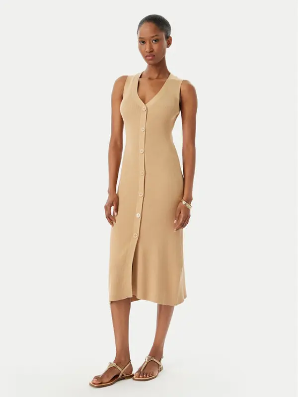 Selmark Selmark Haljina za plažu BO796 Svijetlo bež Slim Fit