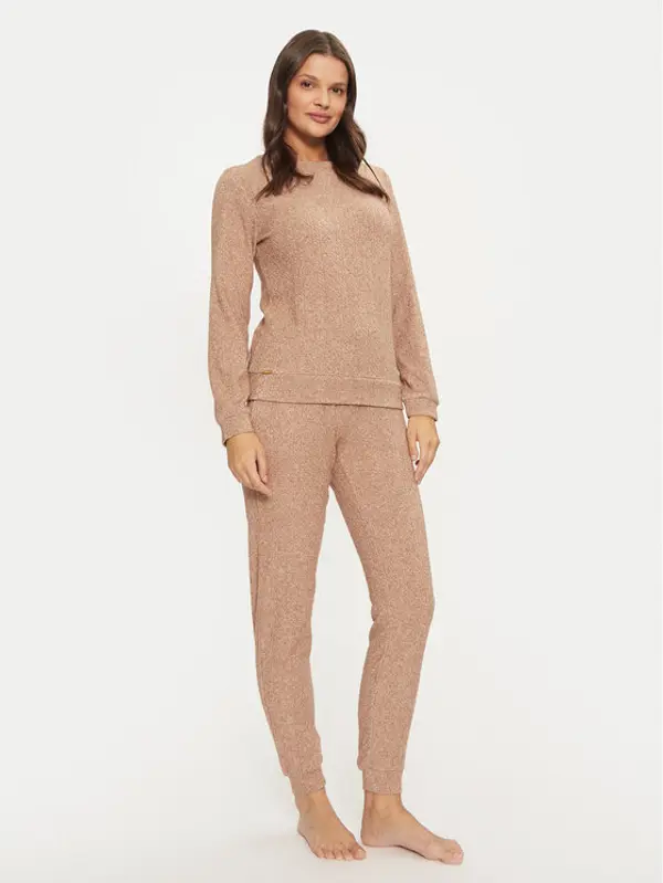 Selmark Selmark Pidžama P8673 Bež Regular Fit