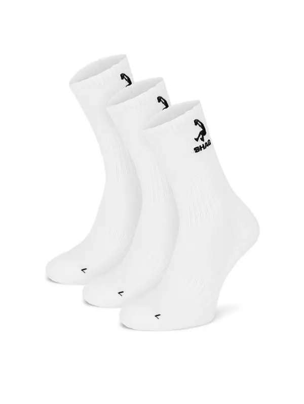 SHAQ Shaq Duge čarape AS_SHQ_H_001W_SS25 (3-PACK) Bijela
