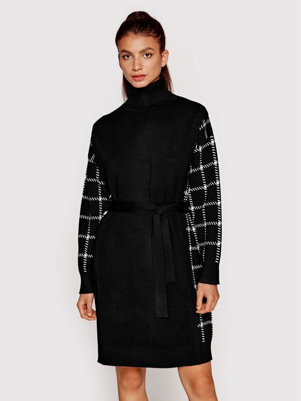 Silvian Heach Silvian Heach Džemper haljina PGA22126VE Crna Regular Fit