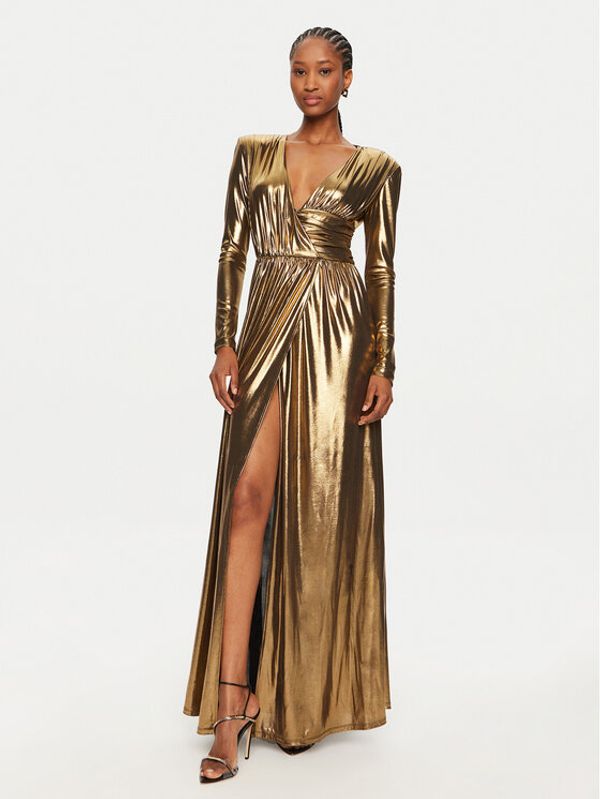 Silvian Heach Silvian Heach Večernja haljina GPA24205VE Zlatna Slim Fit