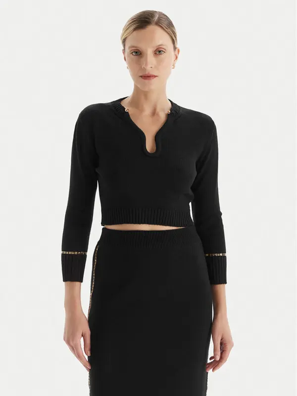 Simona Corsellini Simona Corsellini Džemper A25CPMGE0601 Crna Slim Fit