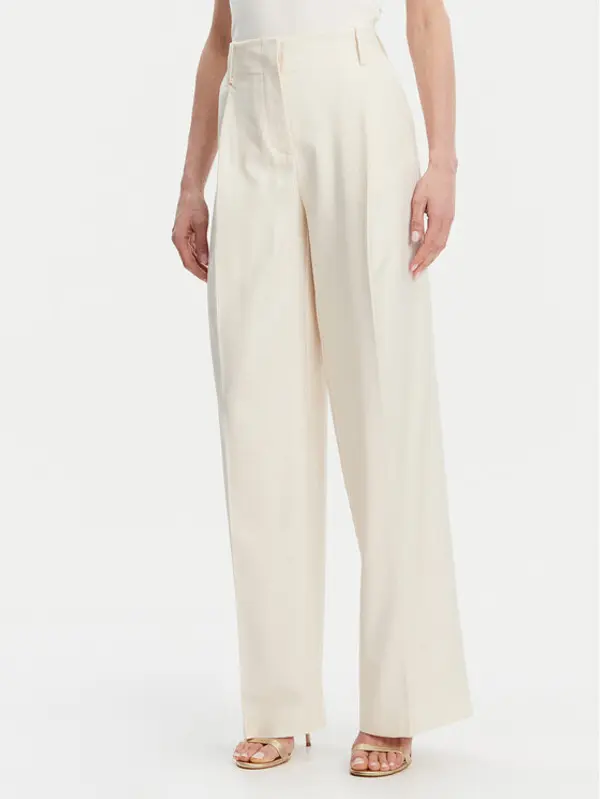 Simona Corsellini Simona Corsellini Hlače P25CPPA01901 Écru Relaxed Fit