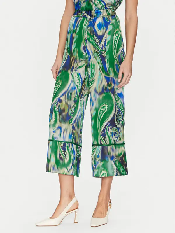 Simona Corsellini Simona Corsellini Hlače P25CPPA02501 Zelena Relaxed Fit