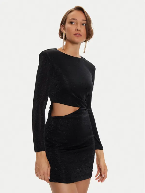 Simona Corsellini Simona Corsellini Koktel haljina A24CEAB052 Crna Slim Fit