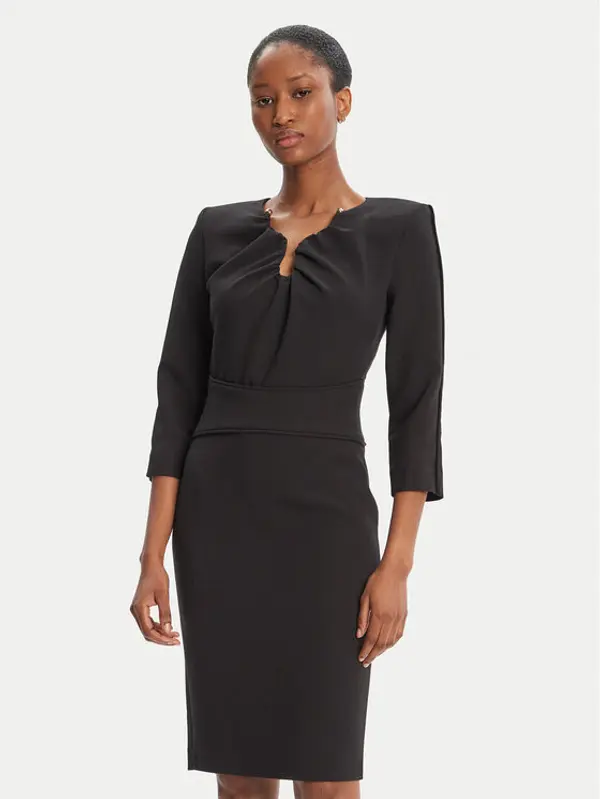 Simona Corsellini Simona Corsellini Koktel haljina A25CPAB01101 Crna Slim Fit