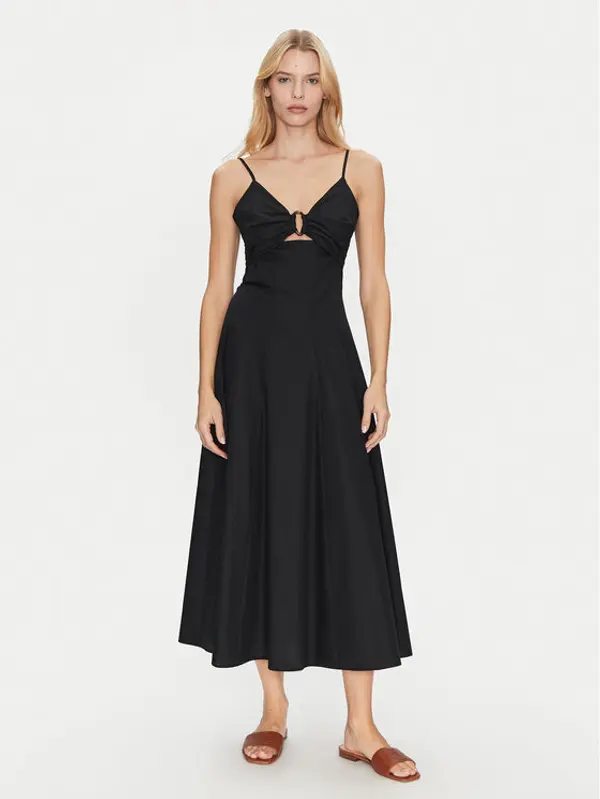 Simona Corsellini Simona Corsellini Koktel haljina P25CPAB01101 Crna Slim Fit