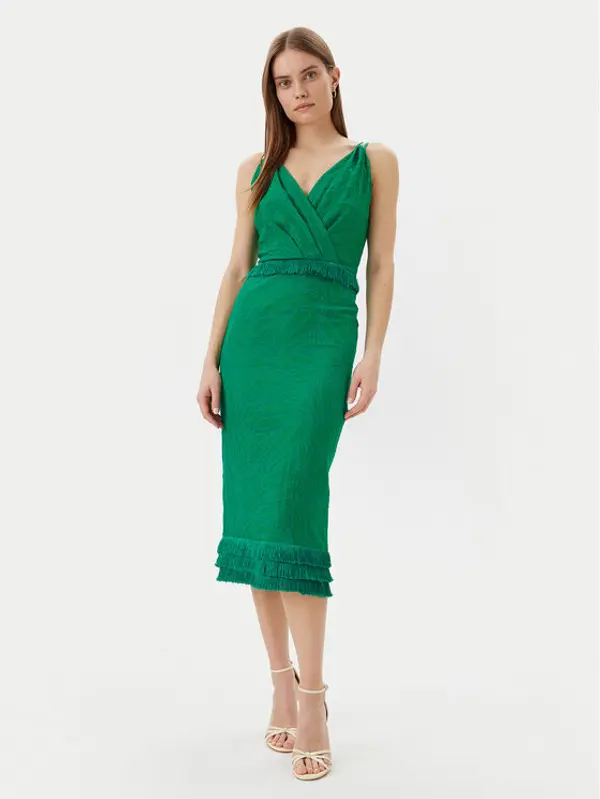 Simona Corsellini Simona Corsellini Koktel haljina P25CPAB02001 Zelena Slim Fit