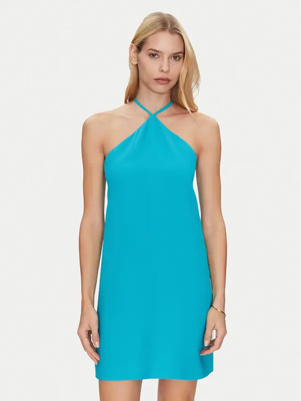 Simona Corsellini Simona Corsellini Koktel haljina P25CPAB03501 Plava Slim Fit