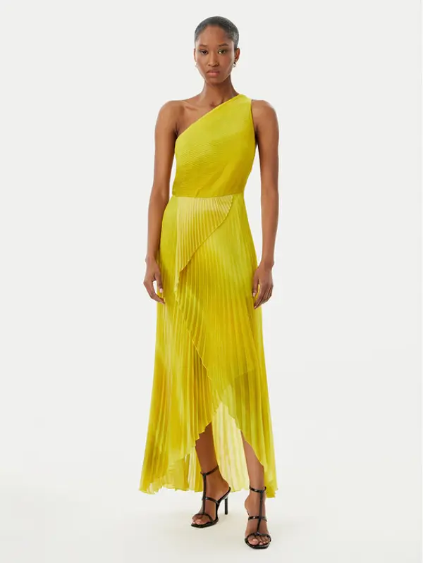 Simona Corsellini Simona Corsellini Koktel haljina P26CEAB11301 Žuta Slim Fit