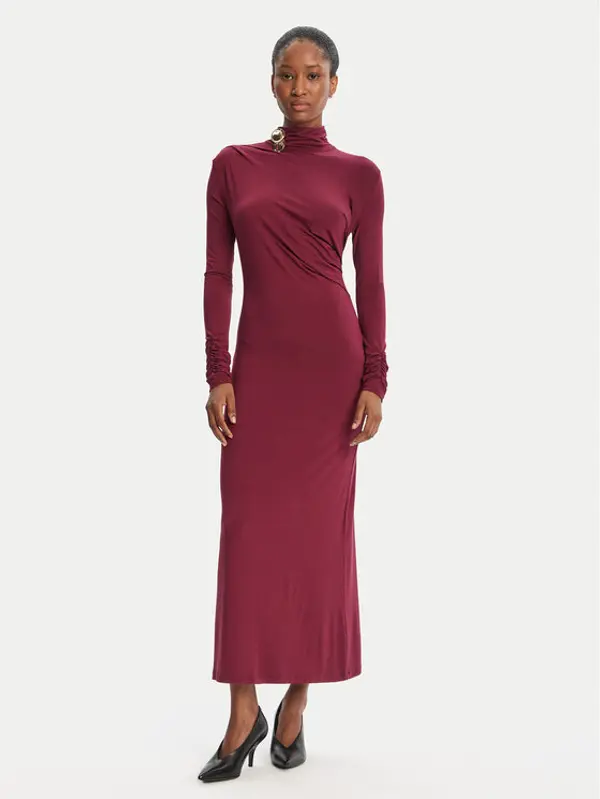 Simona Corsellini Simona Corsellini Večernja haljina A25CPAB00601 Tamnocrvena Slim Fit