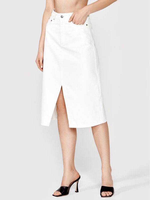 Simple Simple Jeans suknja SDDJ001 Bijela Regular Fit