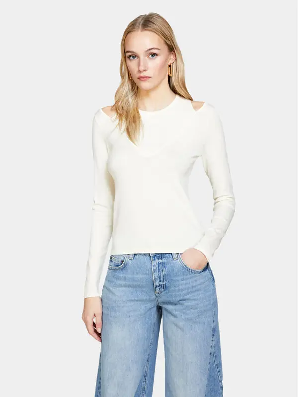 Sisley Sisley Džemper 1B7YM104G Écru Slim Fit