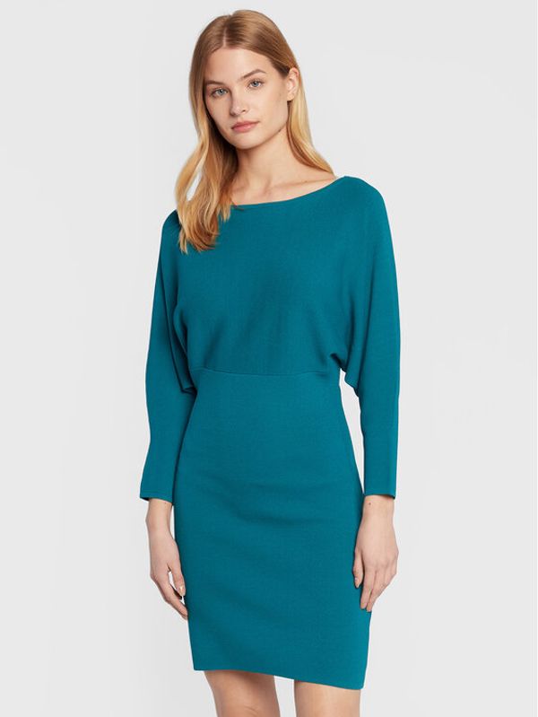Sisley Sisley Džemper haljina 11APMV004 Tirkizna Regular Fit
