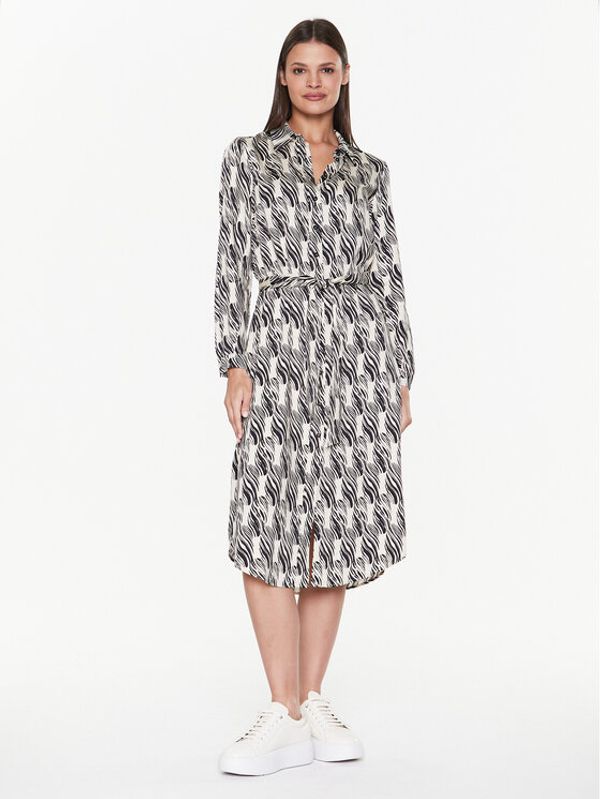 Sisley Sisley Haljina košulja 4UUFLV03A Écru Regular Fit