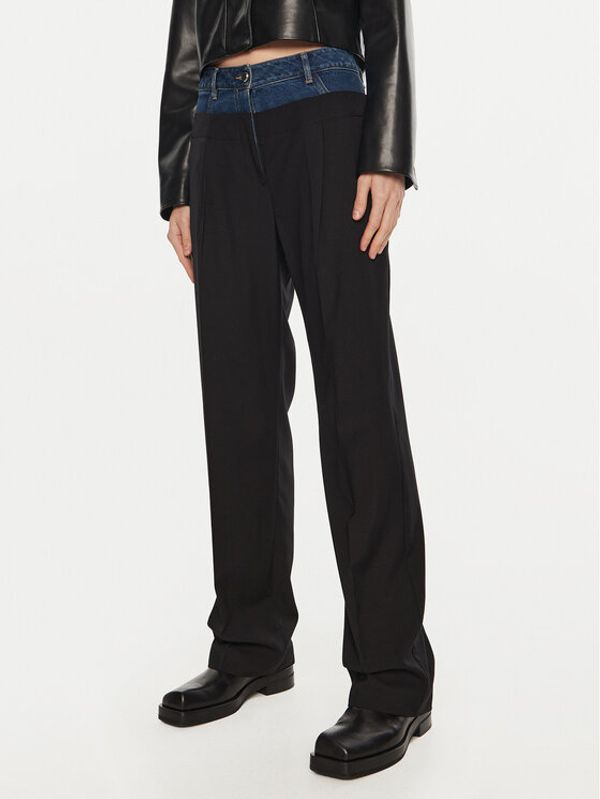 Sisley Sisley Hlače 485XLF05M Crna Wide Leg