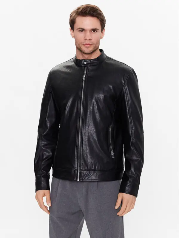 Sisley Sisley Jakna od imitacije kože 21DYSN01L Crna Regular Fit
