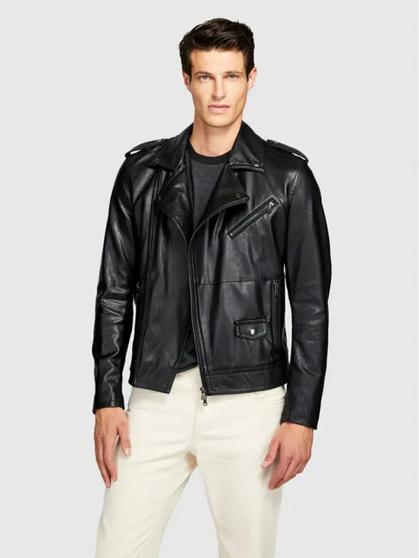 Sisley Sisley Jakna od imitacije kože 21DYSN02G Crna Regular Fit