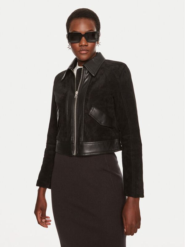 Sisley Sisley Jakna od imitacije kože 262TLN04J Crna Regular Fit