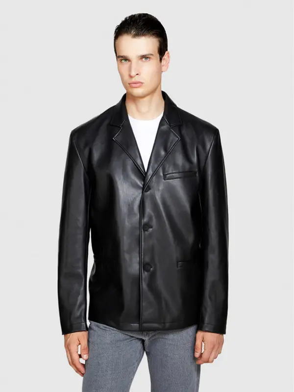 Sisley Sisley Jakna od imitacije kože 2NHCSW01D Crna Regular Fit