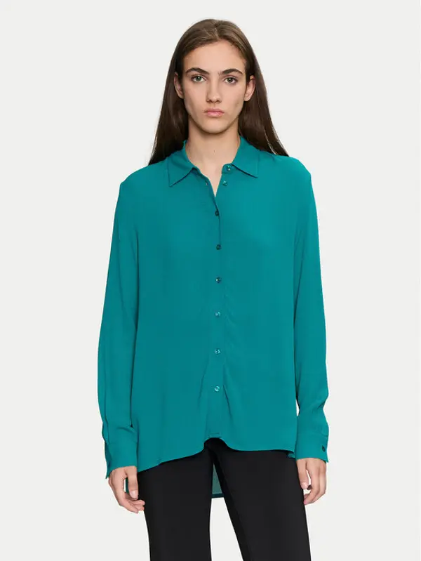 Sisley Sisley Košulja 5ZMZLQ07I Zelena Oversize