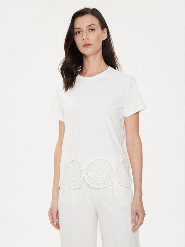 Sisley Sisley T-shirt 3F1QL105I Écru Regular Fit