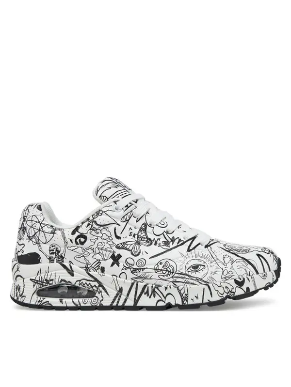 Skechers Skechers Tenisice UNO Printed Lace-Up 183501/WBK Bijela