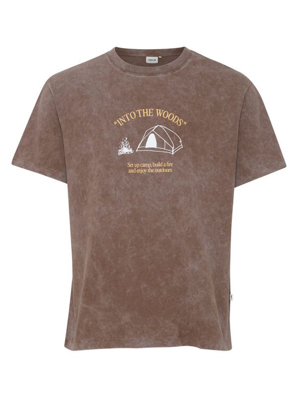 Solid Solid T-shirt 21108028 Smeđa Regular Fit