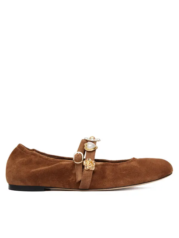 Stuart Weitzman Stuart Weitzman Balerinke Socharming Mary Jane SN125 Smeđa