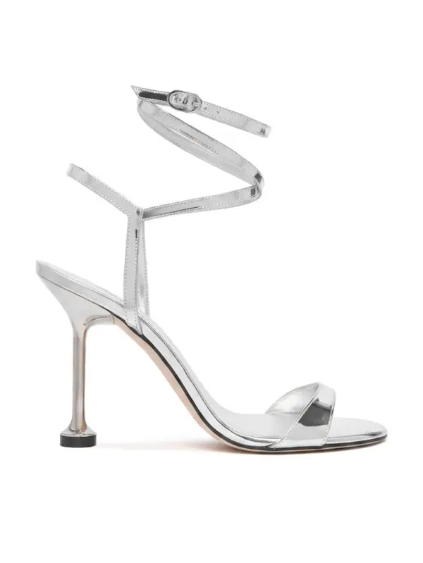 Stuart Weitzman Stuart Weitzman Sandale Naudistini Wrap 100 SM911 Srebrna