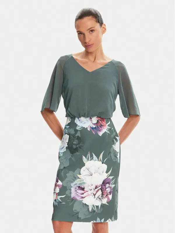 Swing Swing Koktel haljina 5AE28900 Zelena Slim Fit