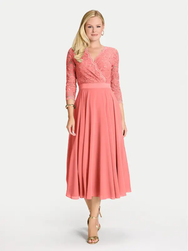 Swing Swing Koktel haljina 5AE29100 Koraljna Regular Fit