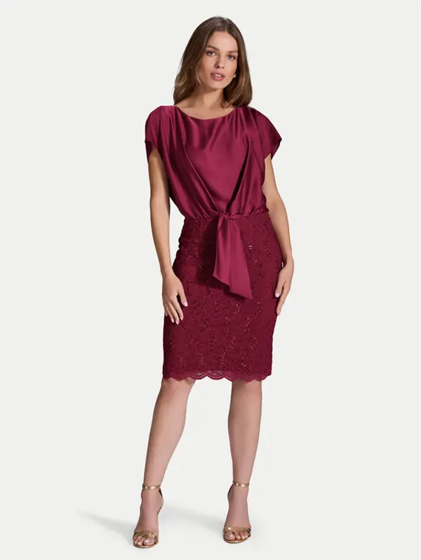 Swing Swing Koktel haljina 5AI10900 Tamnocrvena Regular Fit