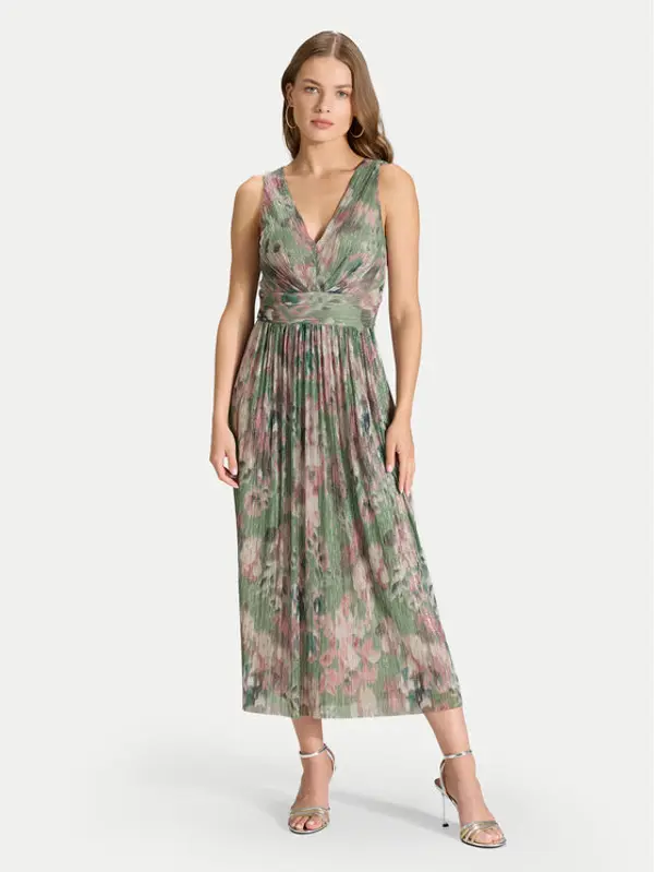 Swing Swing Koktel haljina 5AK06100 Zelena Regular Fit