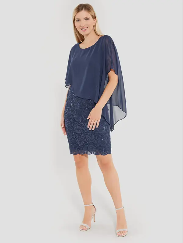 Swing Swing Koktel haljina 77760410 Tamnoplava Regular Fit