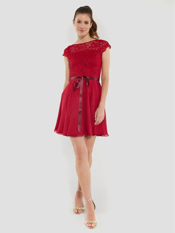 Swing Swing Koktel haljina 77760510 Crvena Regular Fit