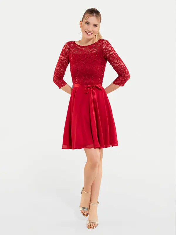 Swing Swing Koktel haljina 77761210 Crvena Regular Fit