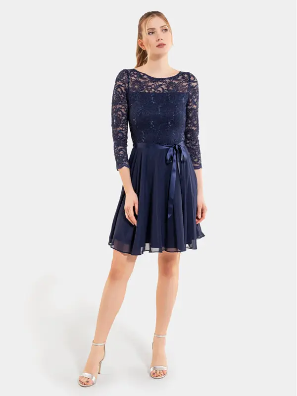 Swing Swing Koktel haljina 77761210 Tamnoplava Regular Fit