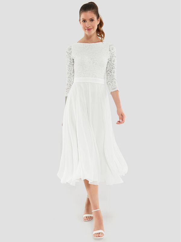 Swing Swing Koktel haljina 77761710 Bijela Regular Fit